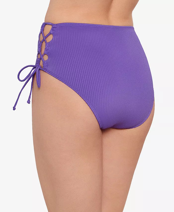 Salt + Cove Juniors' Raised Rib Lace-Side Bikini Bottoms