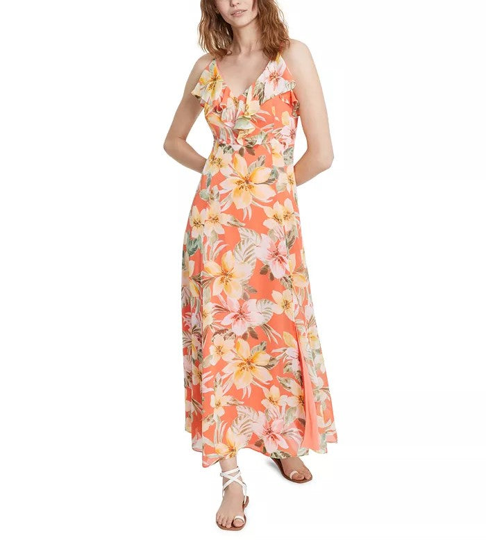 BAR III Floral-Print Ruffled Maxi Dress