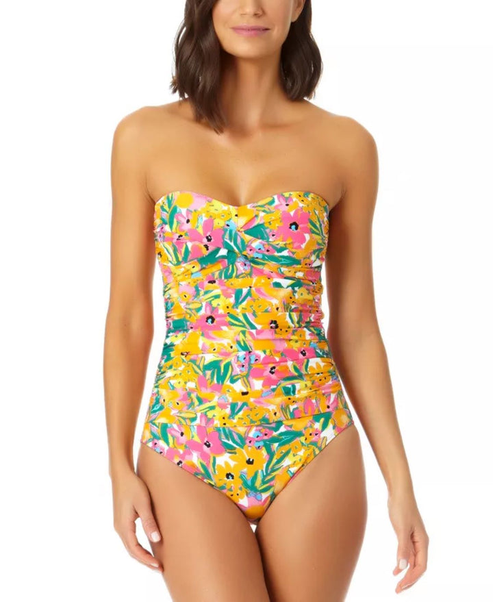 Anne Cole Sunshine Floral Twist-Front One-Piece Swimsuit