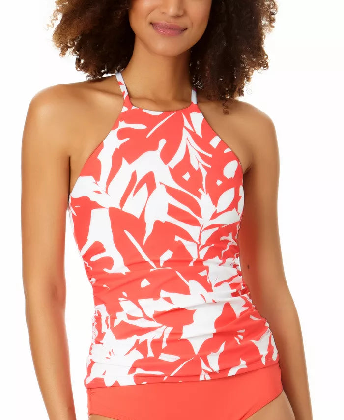 Anne Cole Coastal Palm Printed High-Neck Tankini Top
