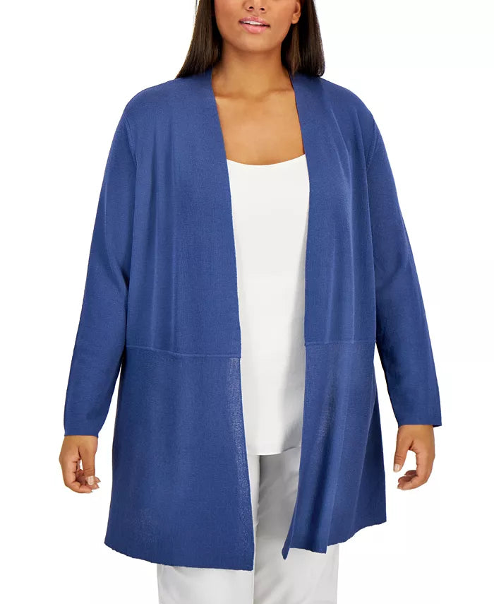 Anne Klein Plus Size Monterey Open-Front Cardigan