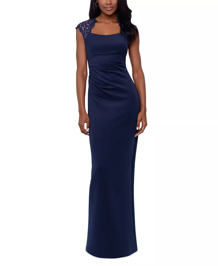 XSCAPE Women's Lace Back Gown