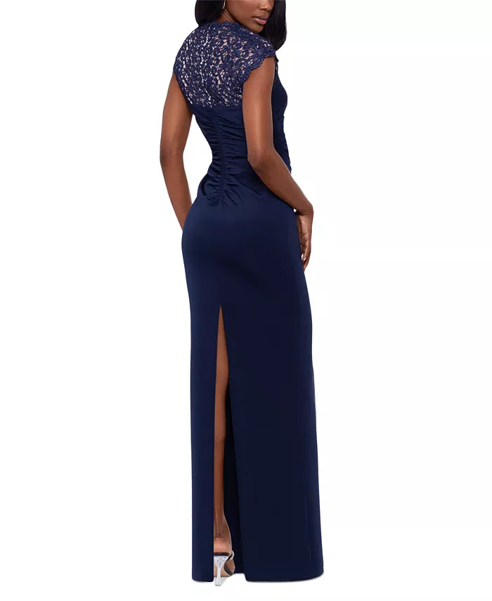XSCAPE Women's Lace Back Gown