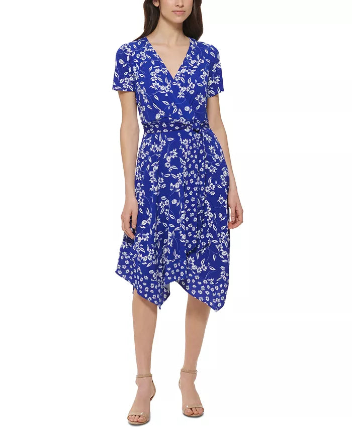 Jessica Howard Petite Mixed-Print Jersey Dress