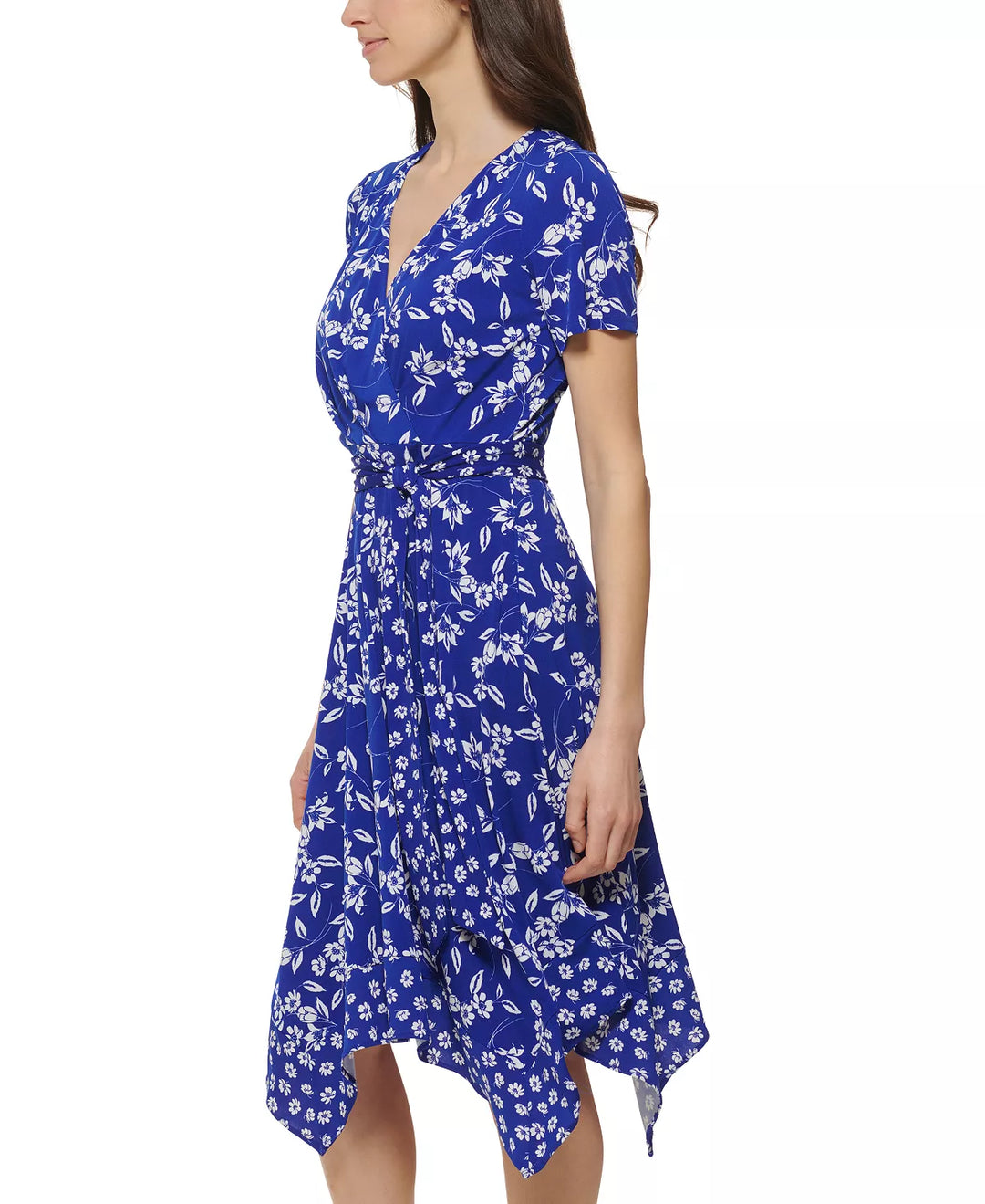 Jessica Howard Petite Mixed-Print Jersey Dress