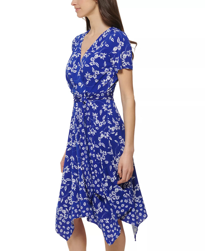 Jessica Howard Petite Mixed-Print Jersey Dress