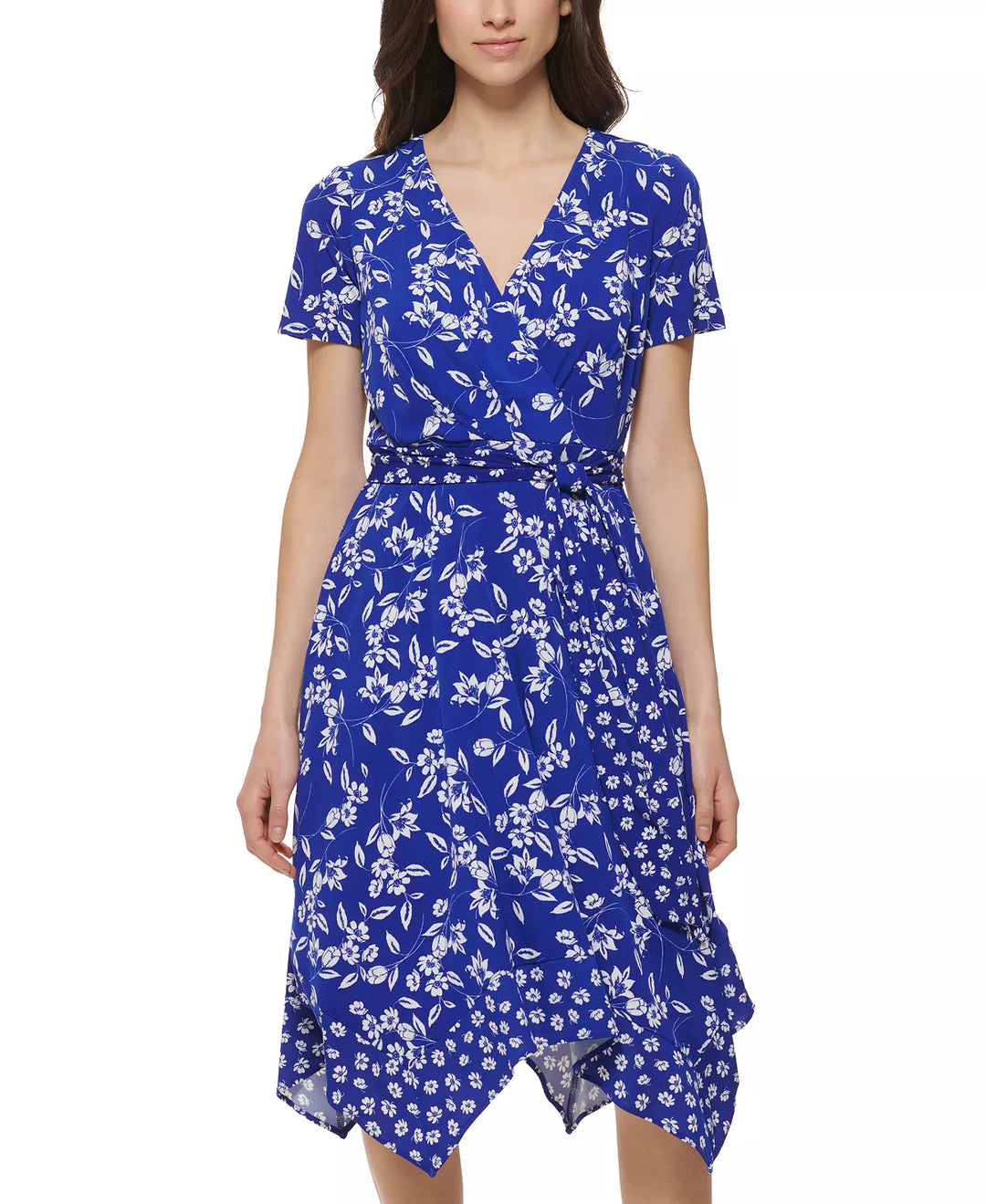 Jessica Howard Petite Mixed-Print Jersey Dress