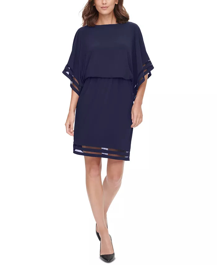 Jessica Howard Boat-Neck Elbow-Sleeve Dress