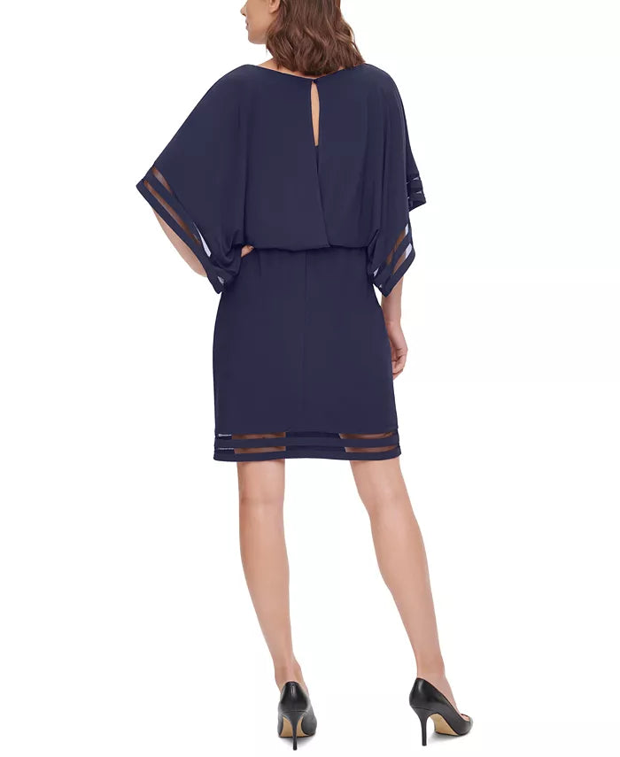 Jessica Howard Boat-Neck Elbow-Sleeve Dress