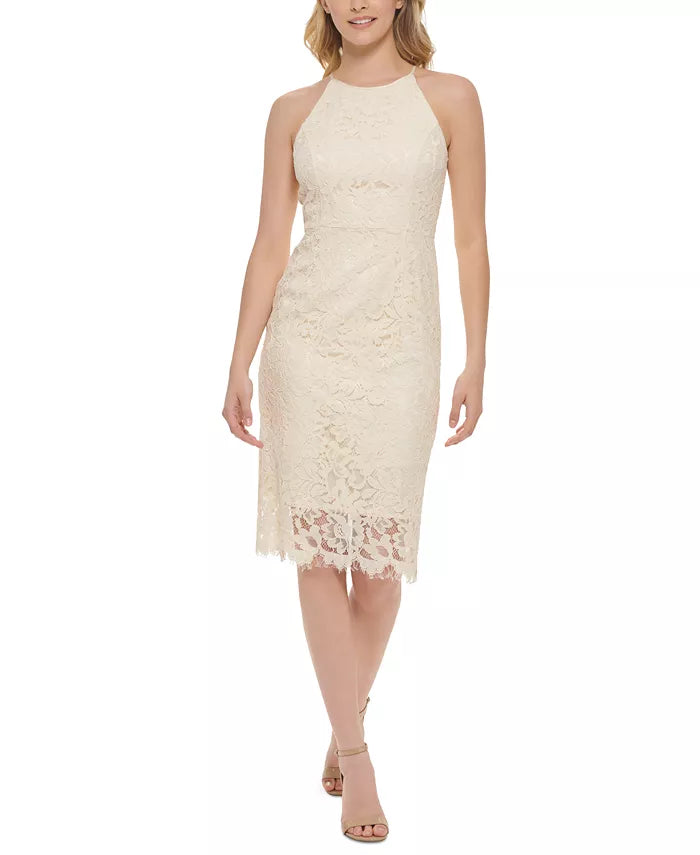 Eliza J Lace Halter Sheath Dress