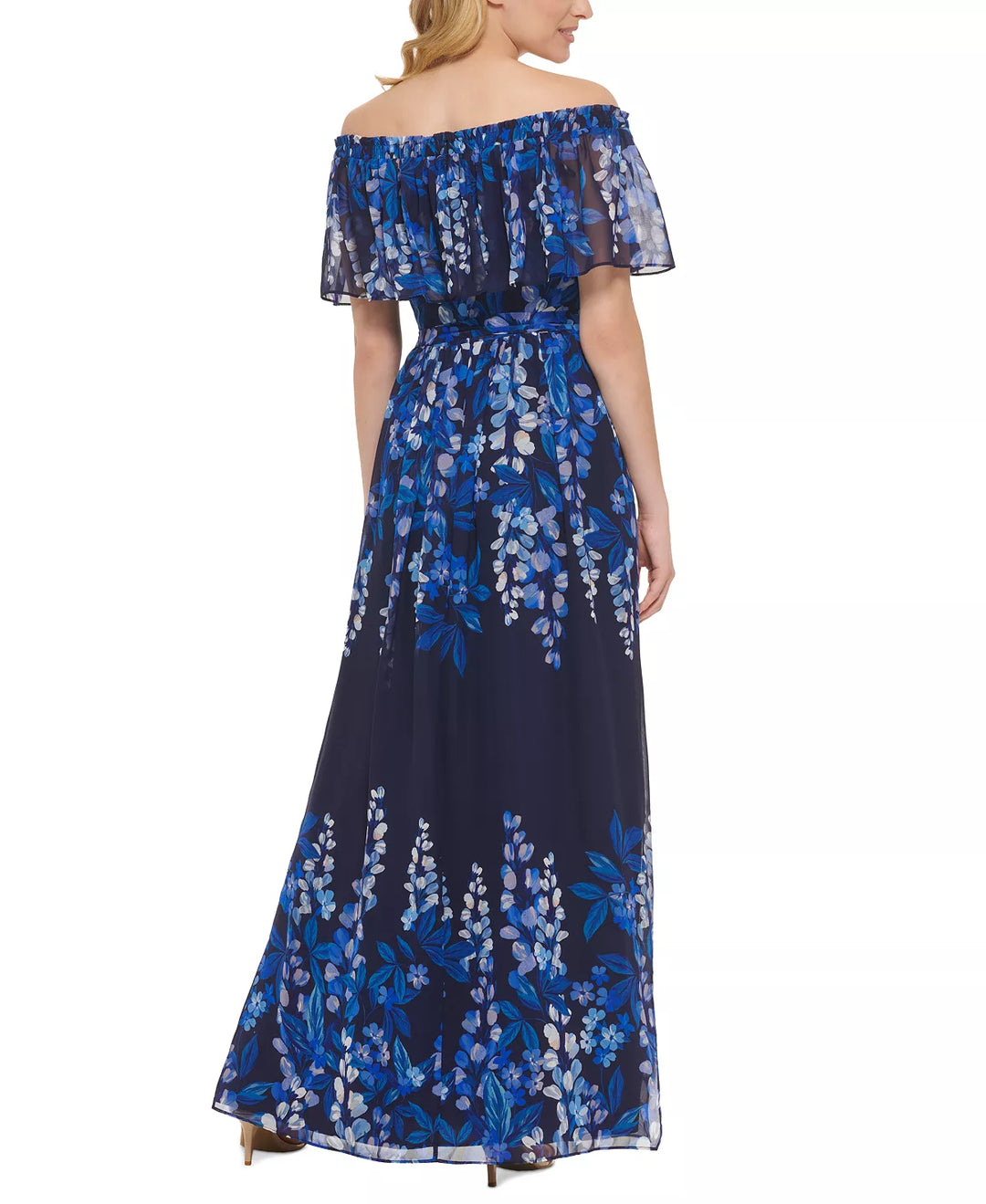 Eliza J Women's Floral-Print Off-The-Shoulder Maxi Dress