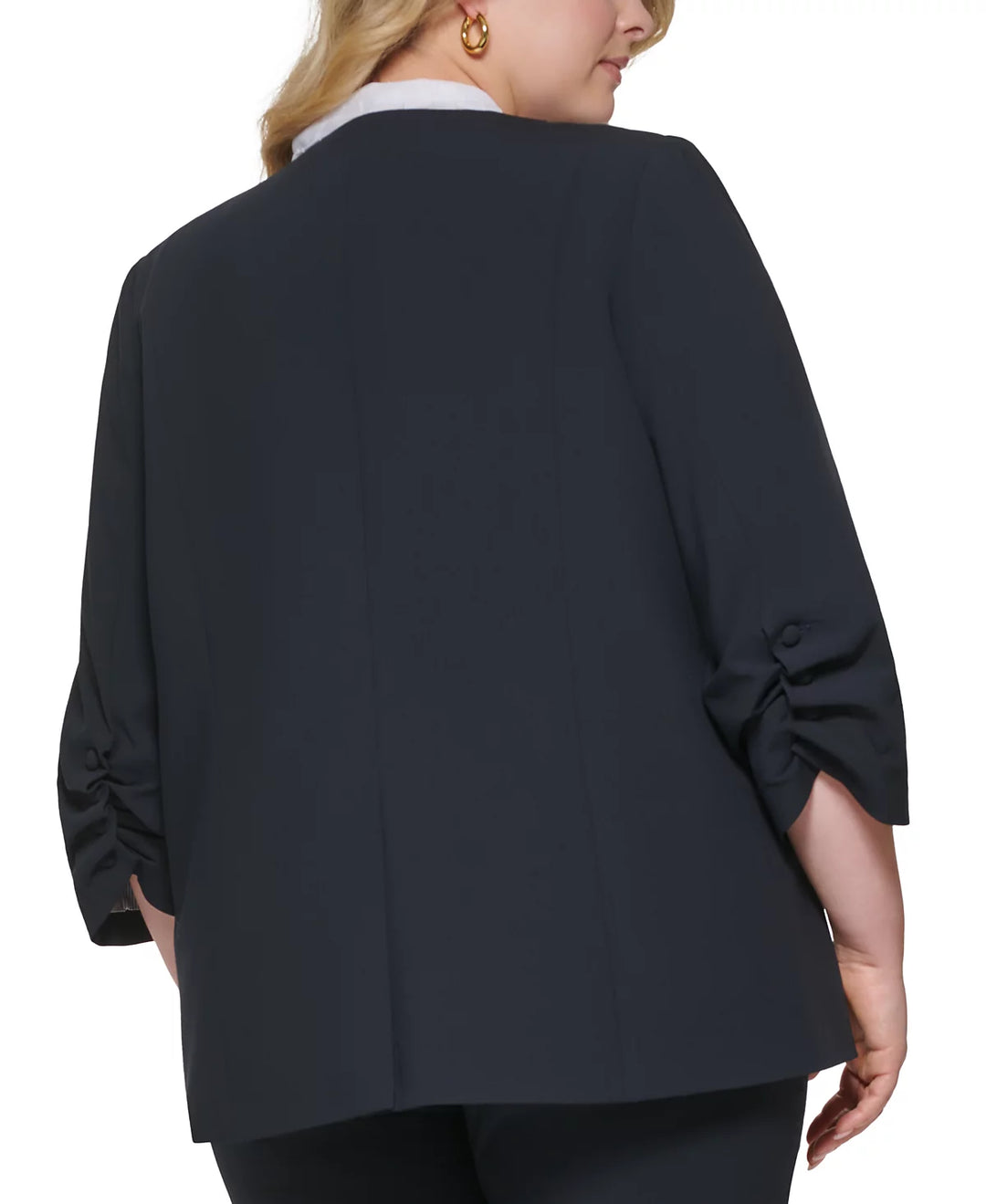 Calvin Klein Collarless 3/4-Sleeve Jacket