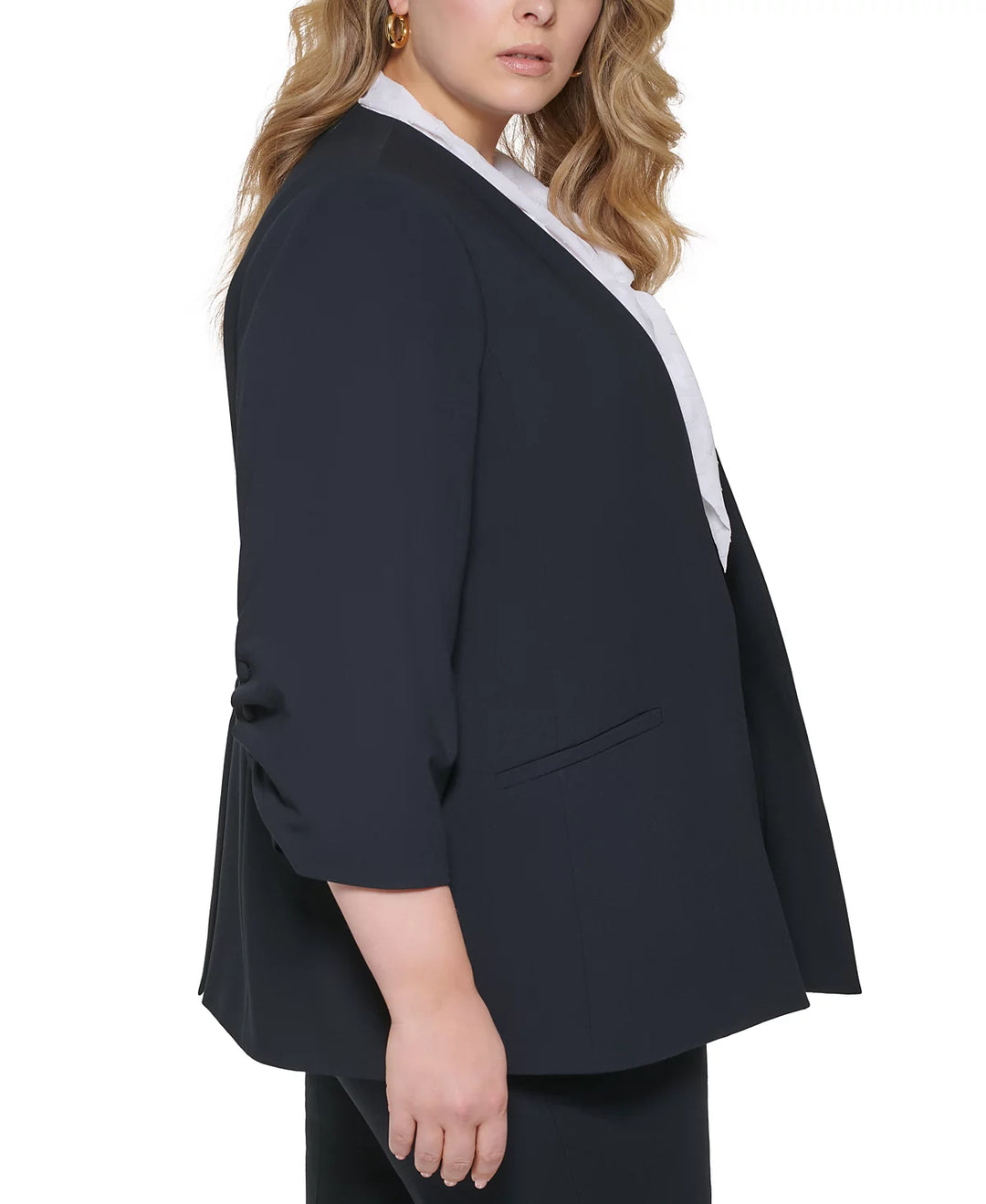 Calvin Klein Collarless 3/4-Sleeve Jacket