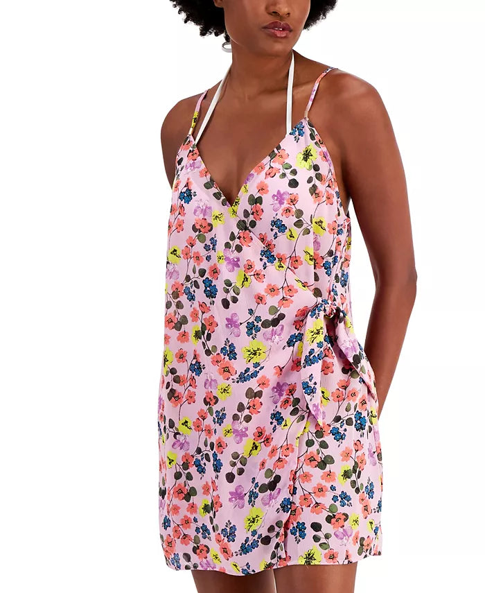 Miken Juniors' Tie-Front Faux-Wrap Cover-Up Dress
