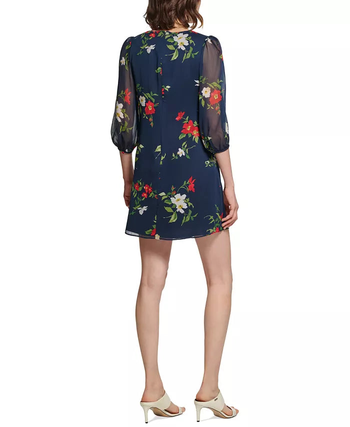 Calvin Klein Petite Floral-Print Mini Dress
