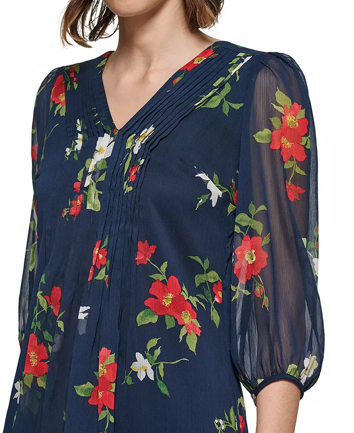 Calvin Klein Petite Floral-Print Mini Dress