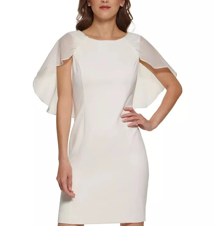 DKNY Solid Capelet Dress
