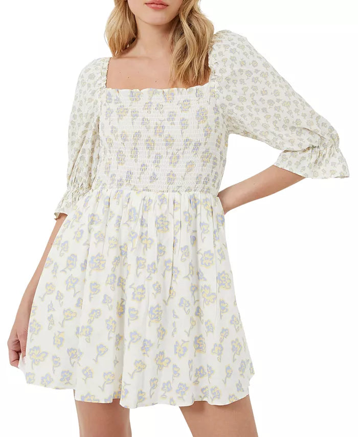 FRENCH CONNECTION Doria Smocked Floral Print Mini Dress