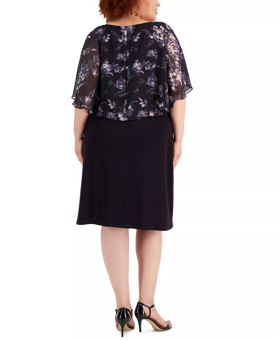 Connected Plus Size Floral-Print-Popover Sheath Dress