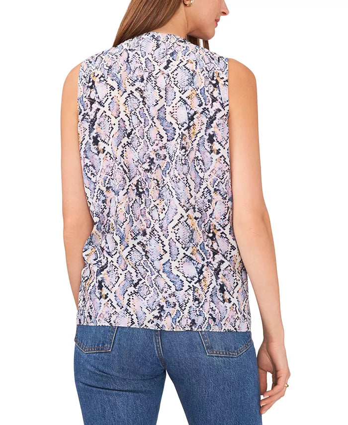 VINCE CAMUTO Snake Print Ruffled Top