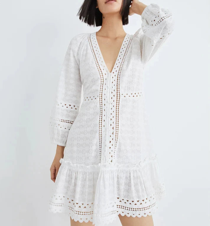 Veronica Beard Daeja Eyelet Mini Dress