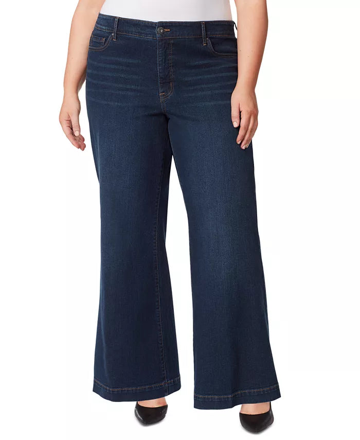 Jessica Simpson Plus Size True Love Trouser Wide-Leg Jeans