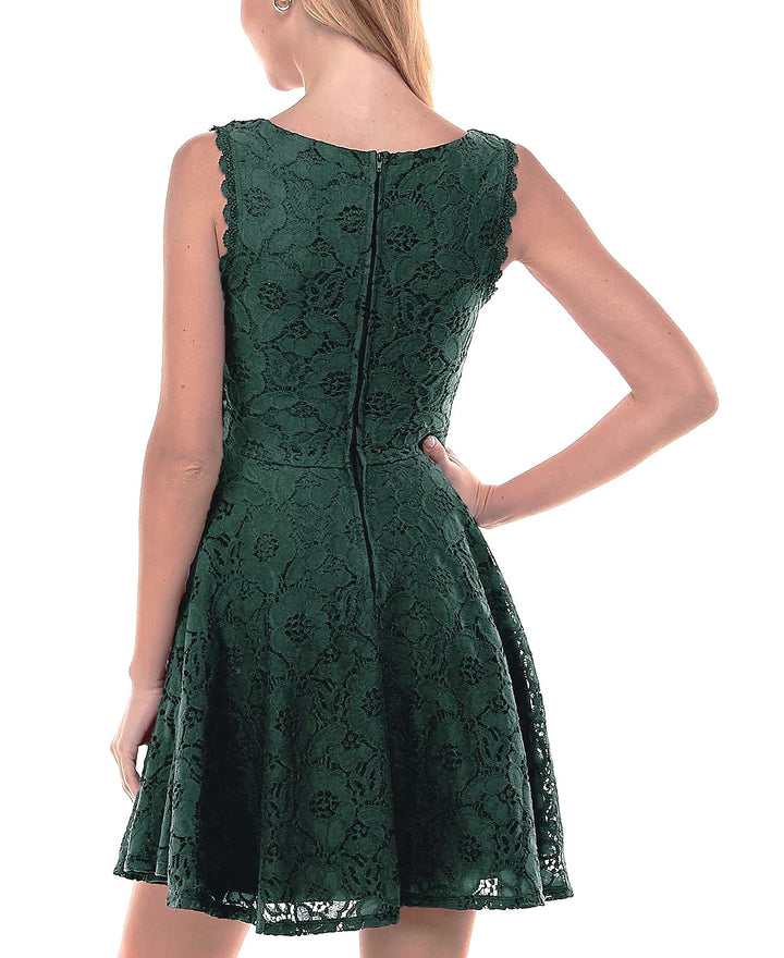 City Studio Juniors' Lace Fit & Flare Dress