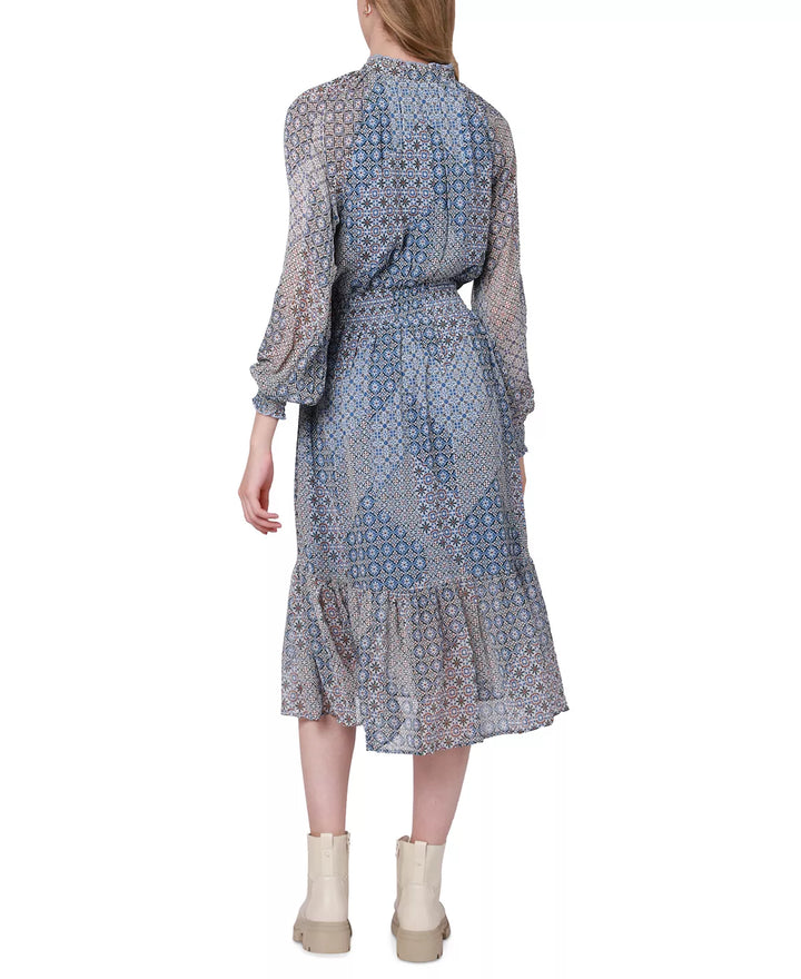 Black Tape Peasant Midi Dress