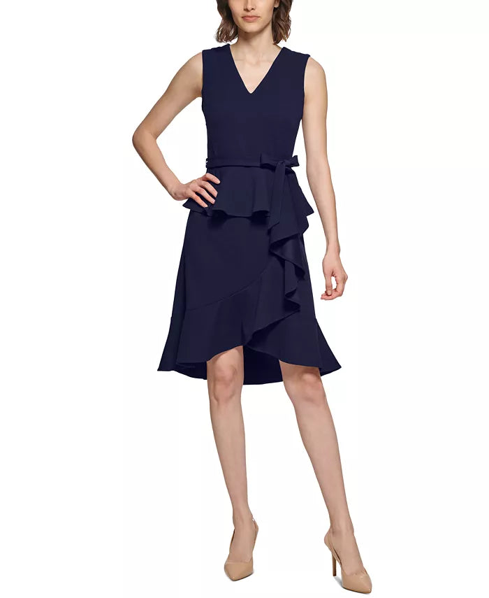 Calvin Klein Petite Ruffled Peplum Dress