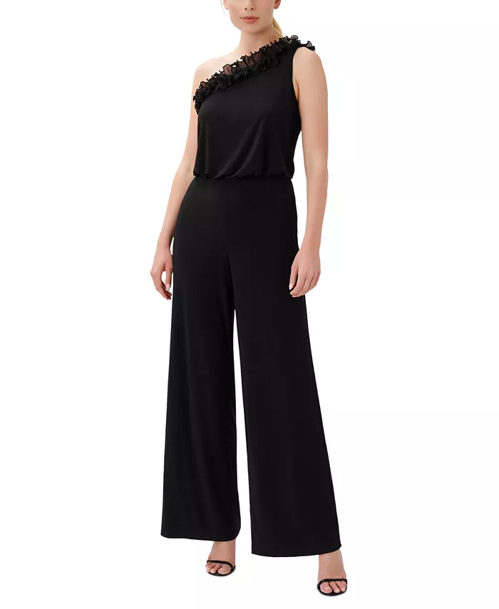 Adrianna Papell Ruffled One-Shoulder Jumpsuit