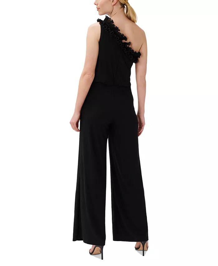 Adrianna Papell Ruffled One-Shoulder Jumpsuit