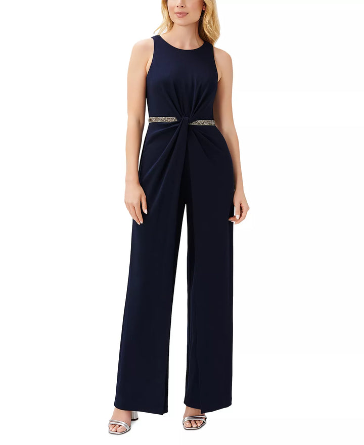 Adrianna Papell Embellished Twist-Front Jumpsuit