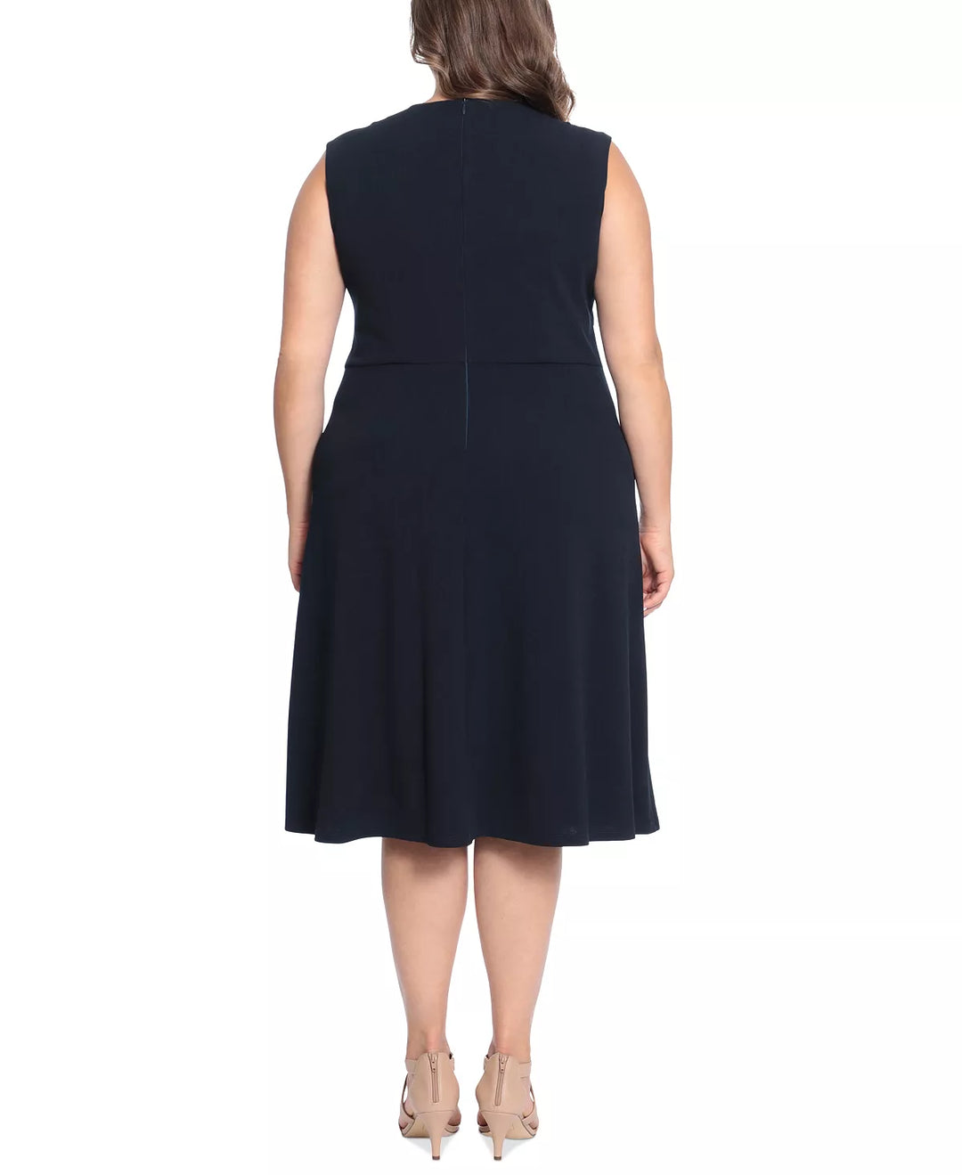 London Times Plus Size Twist-Band A-Line Dress