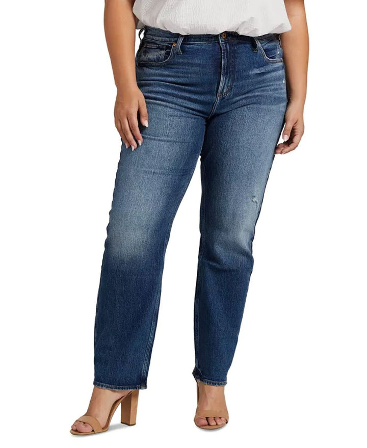 Silver Jeans Co. Plus Size Frisco High Rise Straight-Leg Jeans