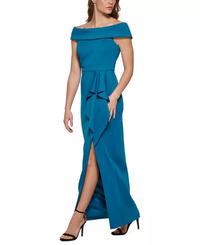 Vince Camuto Ruffled Off-The-Shoulder Gown