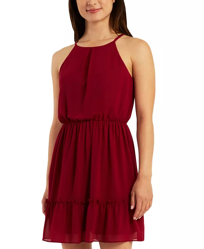 BCX Juniors' High-Neck A-Line Dress