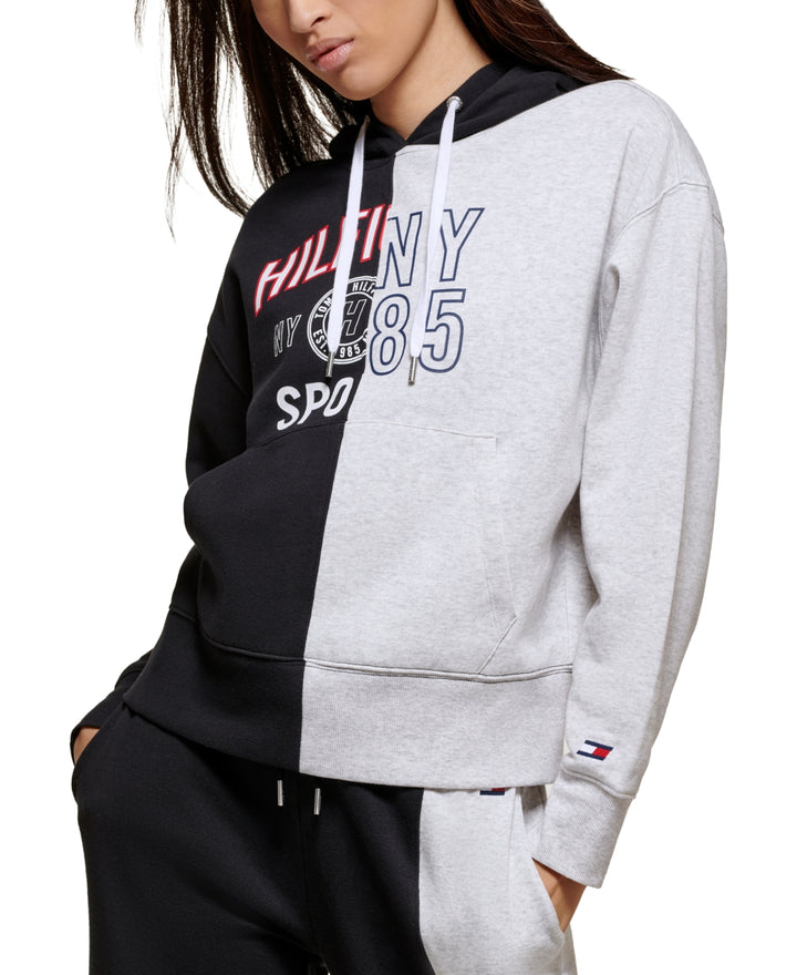 Tommy Hilfiger Sport Active color blocked with split graphic hoodie