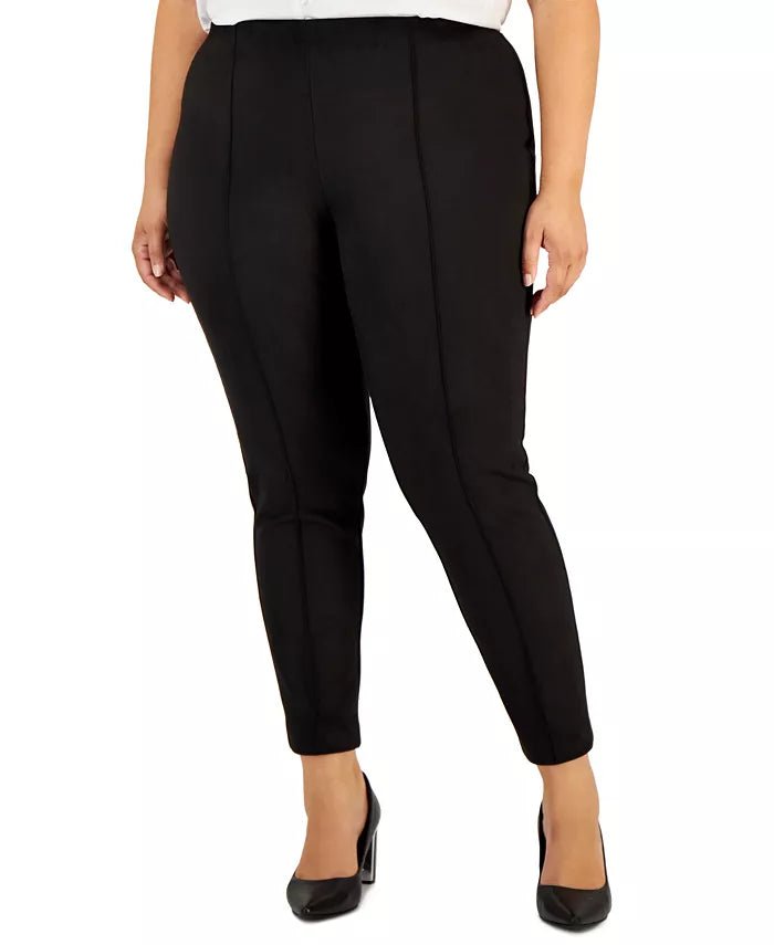 Anne Klein Plus Size Faux-Suede Ankle Pants