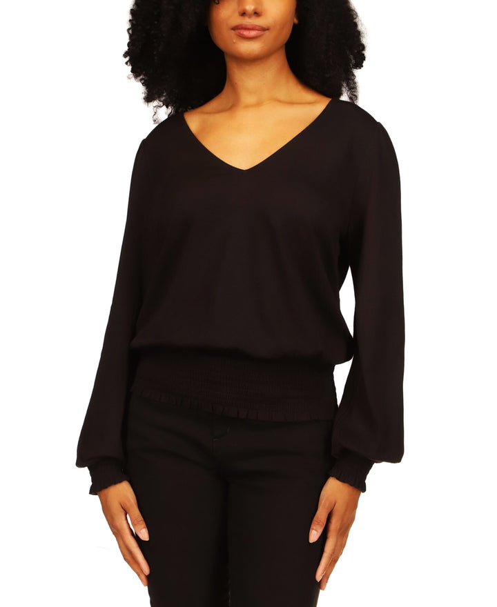 MICHAEL MICHAEL KORS Smocked-Trimmed Top