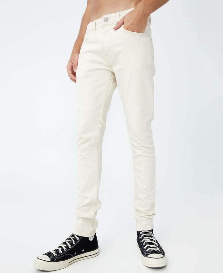 COTTON ON MENS SUPER SKINNY JEANS NATURAL