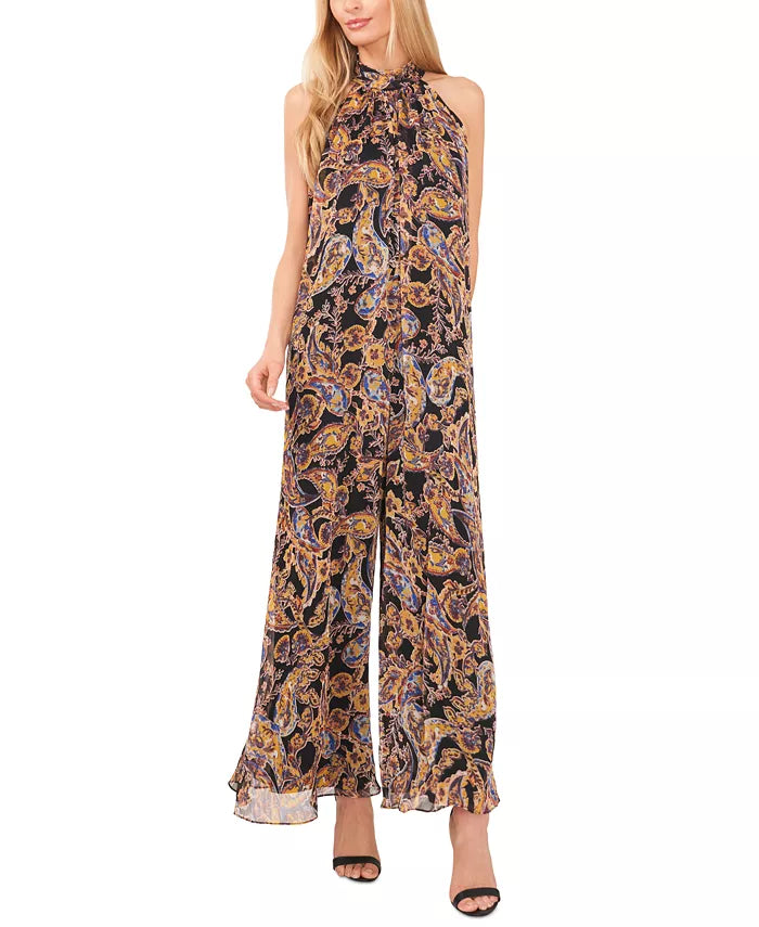 MSK Women's Paisley Halter Wide-Leg Jumpsuit