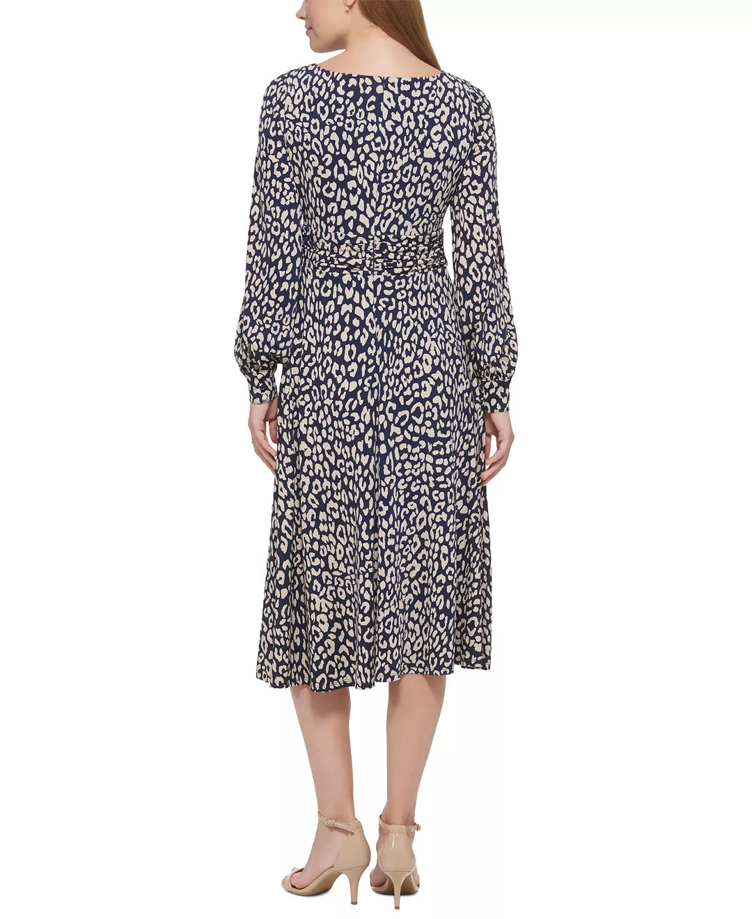 Jessica Howard Leopard-Print Ruched Midi Dress