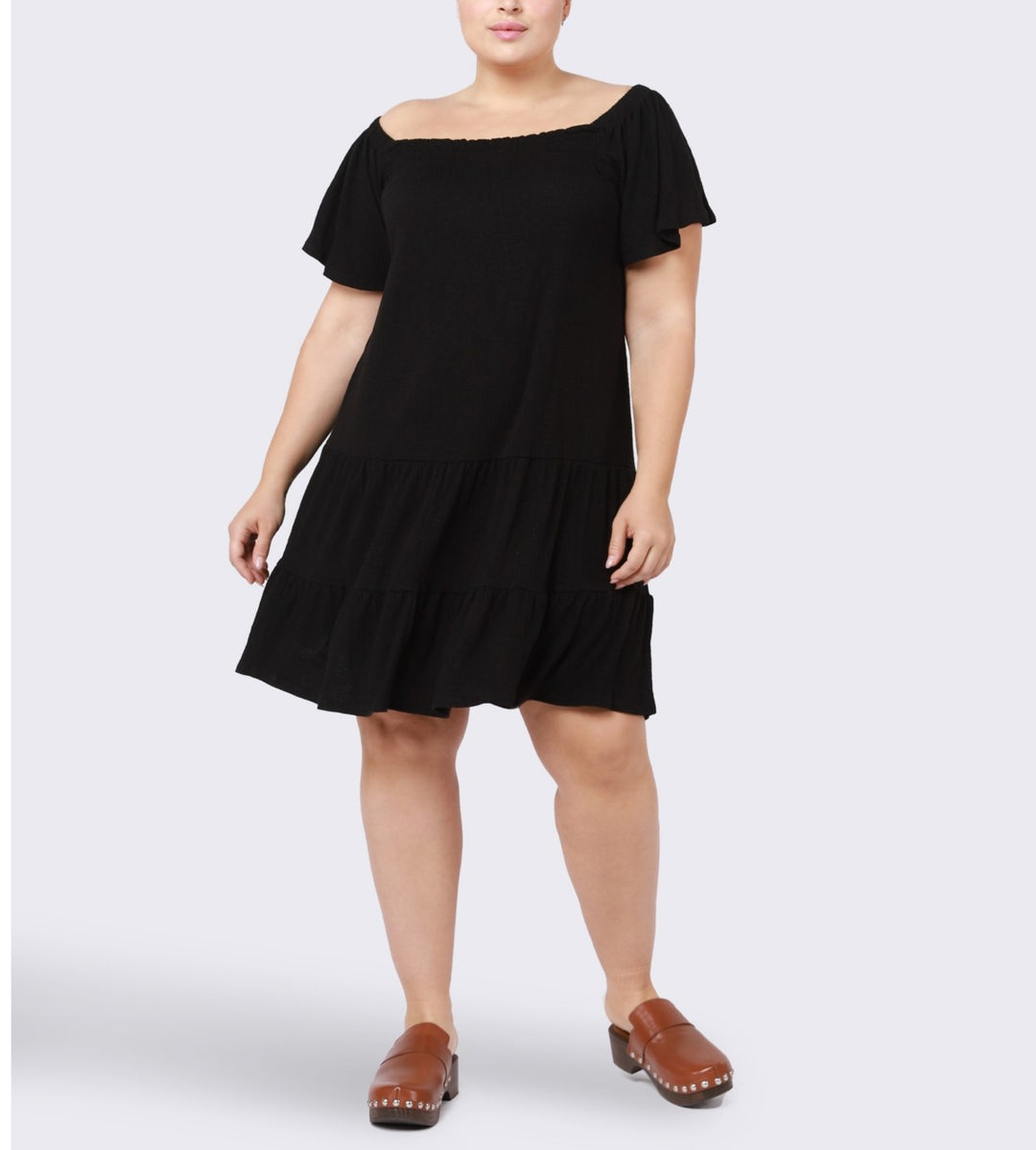 Black Tape Trendy Plus Size Flutter-Sleeve Dress Black Tape Trendy Plus Size Flutter-Sleeve Dress