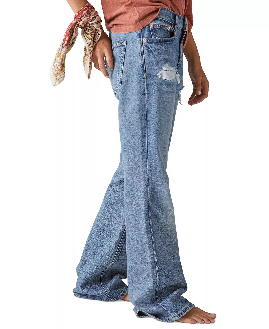 LUCKY BRAND Ripped Boyfriend Flare Jeans