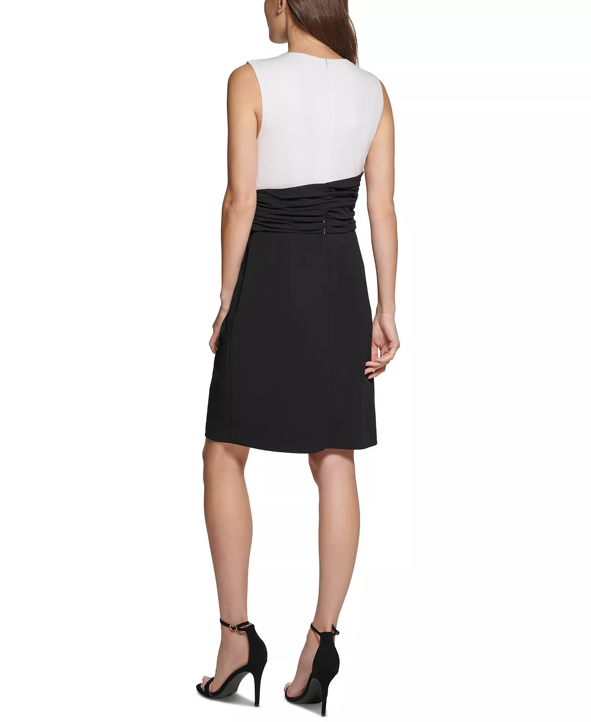 DKNY Colorblocked Ruched Sheath Dress