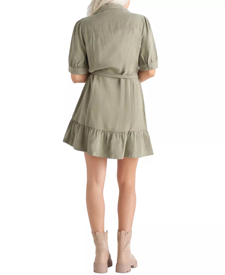 Black Tape Tie-Waist Shirtdress