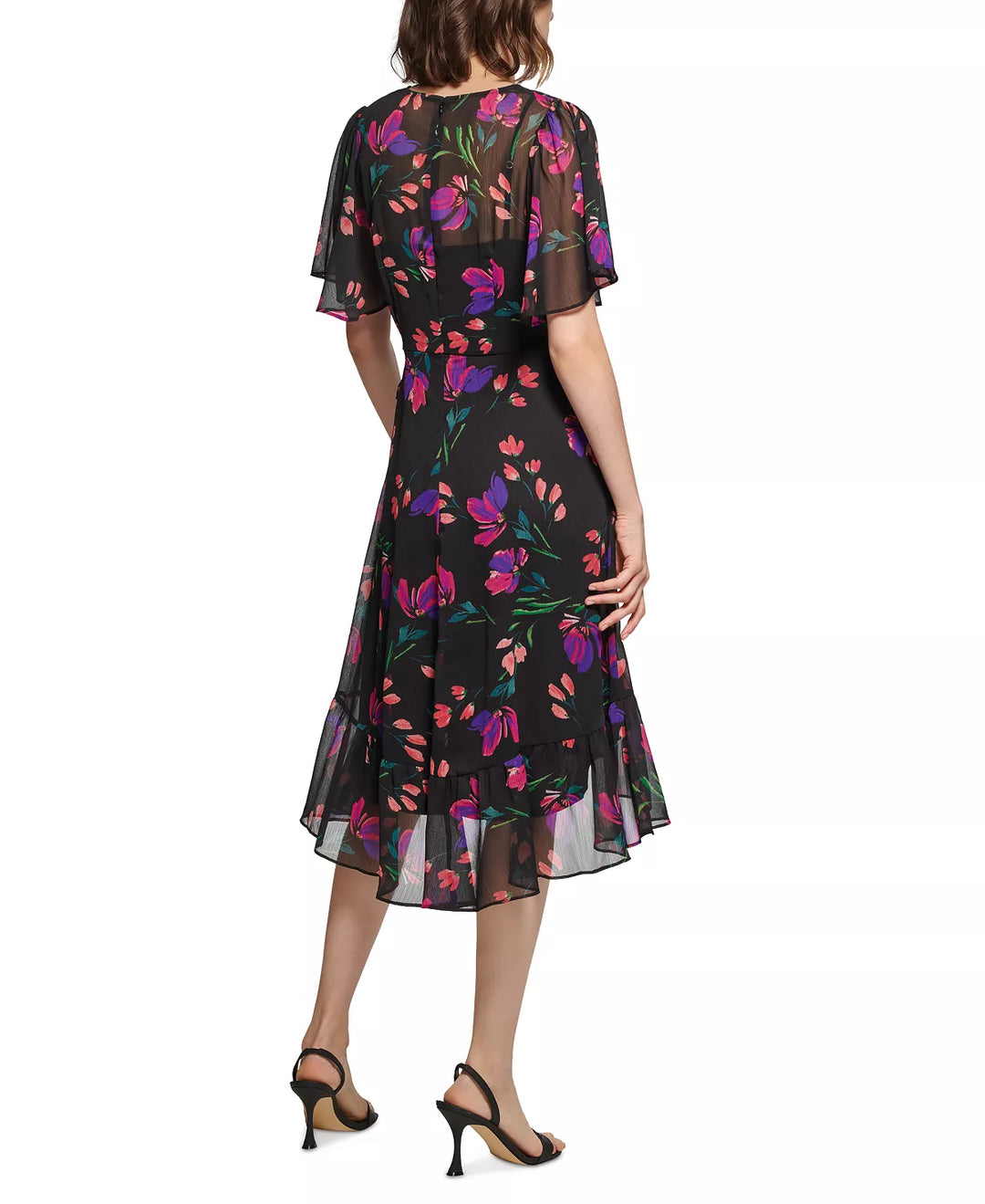 Calvin Klein Floral-Print Faux-Wrap Dress