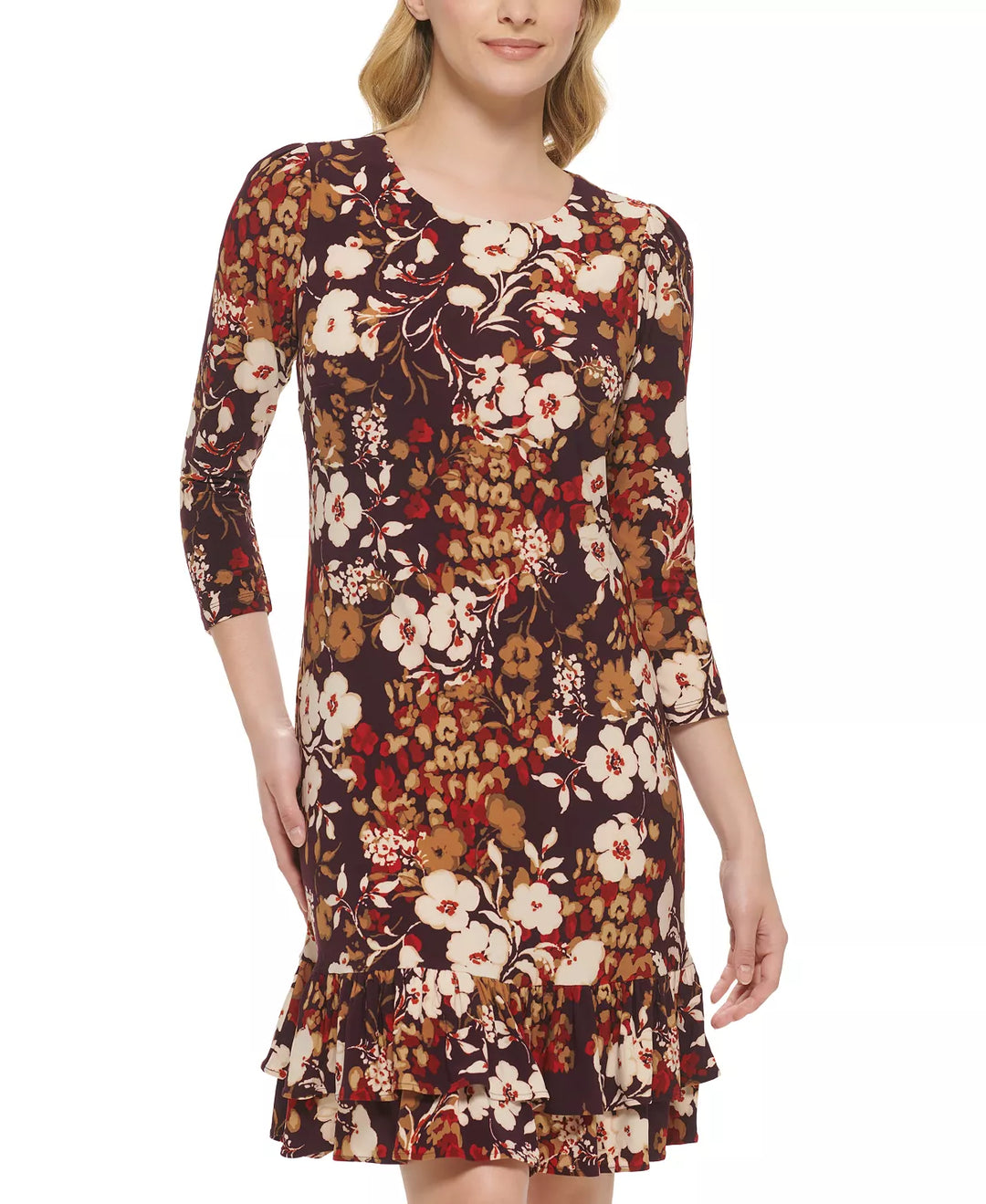 Tommy Hilfiger Trematon-Floral-Print Tiered Flounce-Hem Dress