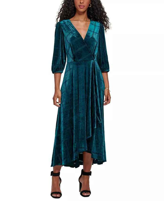 Calvin Klein Velvet Faux-Wrap Dress