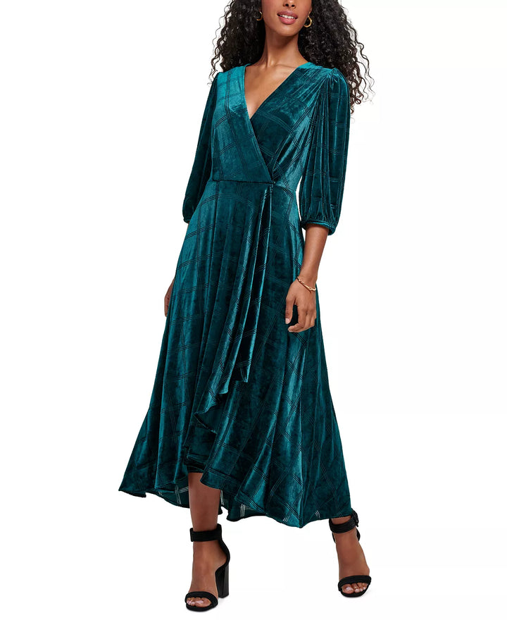 Calvin Klein Velvet Faux-Wrap Dress
